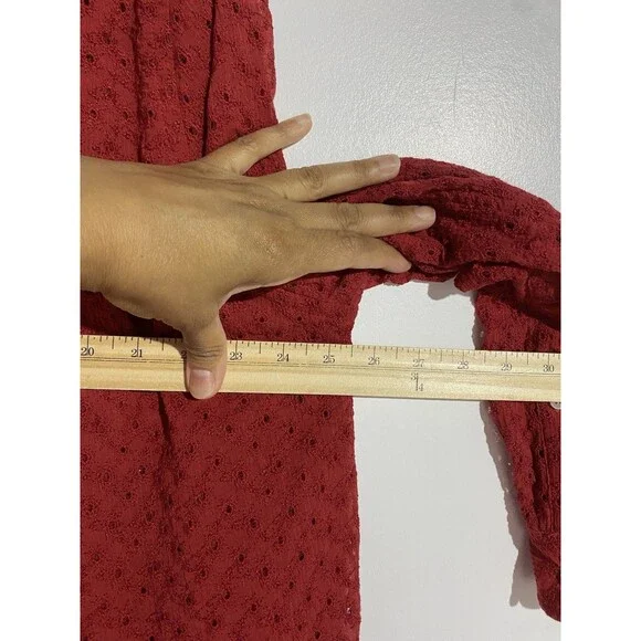 Vtg Ralph Lauren Button Up Top 2X Eyelet Beachy Minimalist Quite Luxury Coastal - Picture 9 of 11